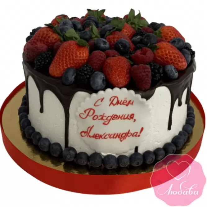 Торт на день рождения ягодный №2119