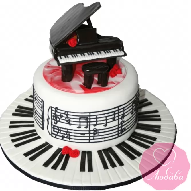 Торт на день рождения рояль №2158