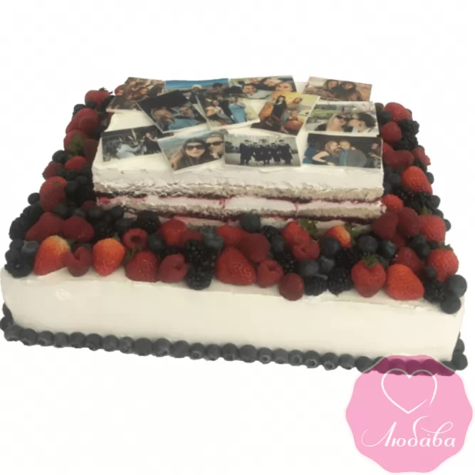 Торт на день рождения ягодный с фото №2163