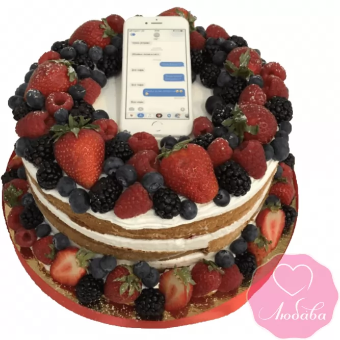 Торт на день рождения ягодный iphone №2269