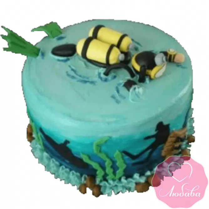 Торт на день рождения водолазу №2362