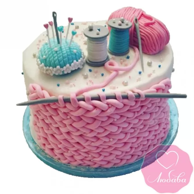 Торт на день рождения вязание №2518: заказать с изготовлением и доставкой  от кондитерской Любава