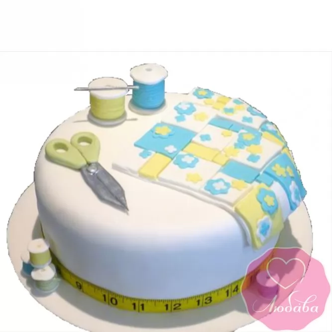 Торт на день рождения для швеи №2520: заказать с изготовлением и доставкой  от кондитерской Любава