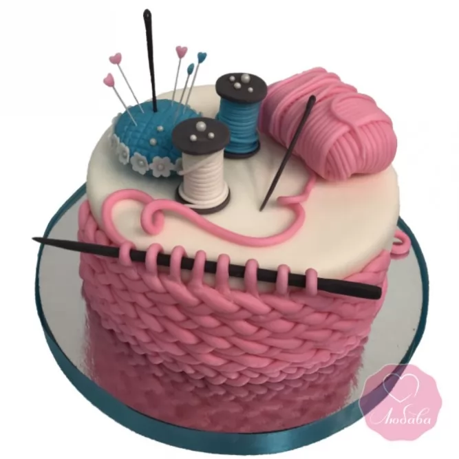 Торт на день рождения вязальщице №2673: Кондитерская Любава