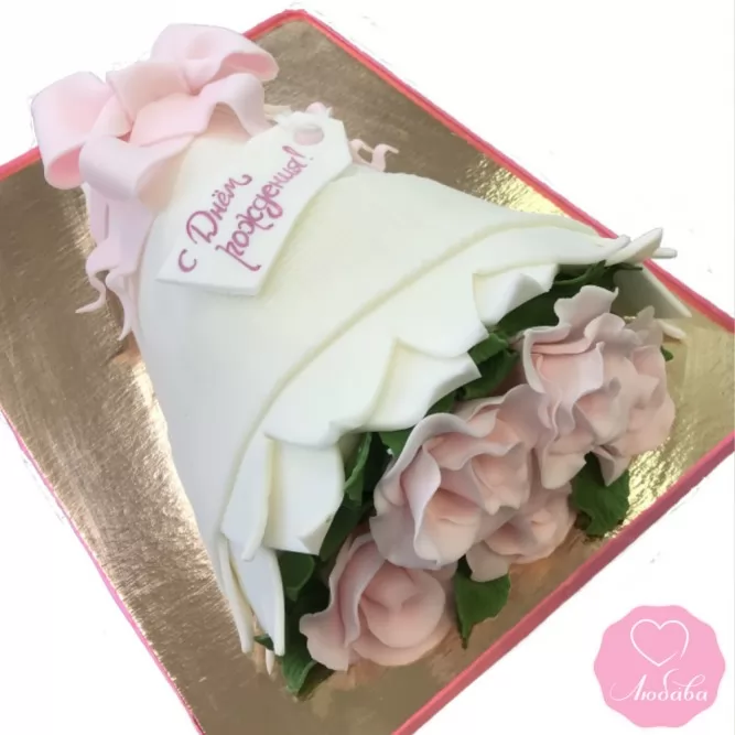 Торт букет роз №2822