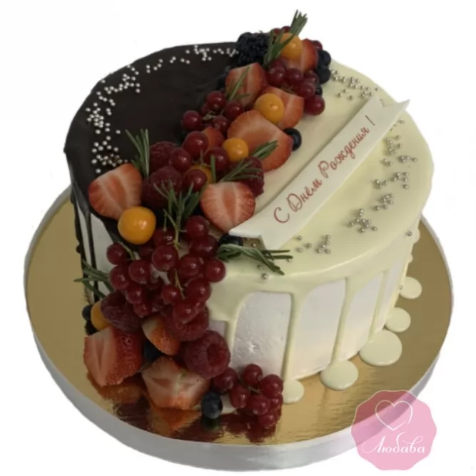 Торт шоколадный с ягодами №2849