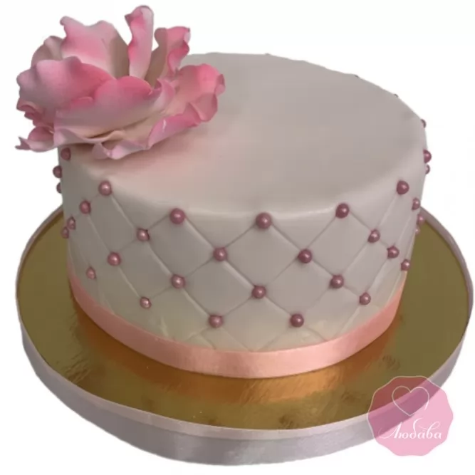 Торт розовый №3085