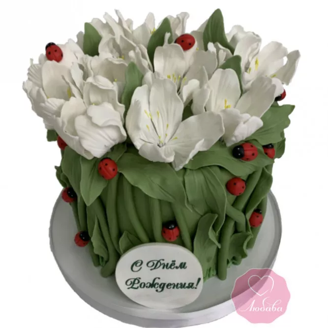 Торт с тюльпанами №3413