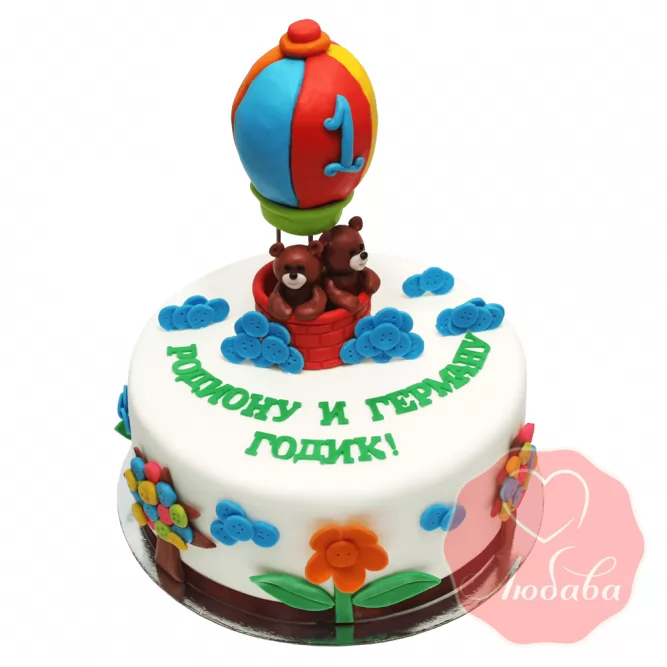 Торт на 1 годик с воздушным шаром №1230