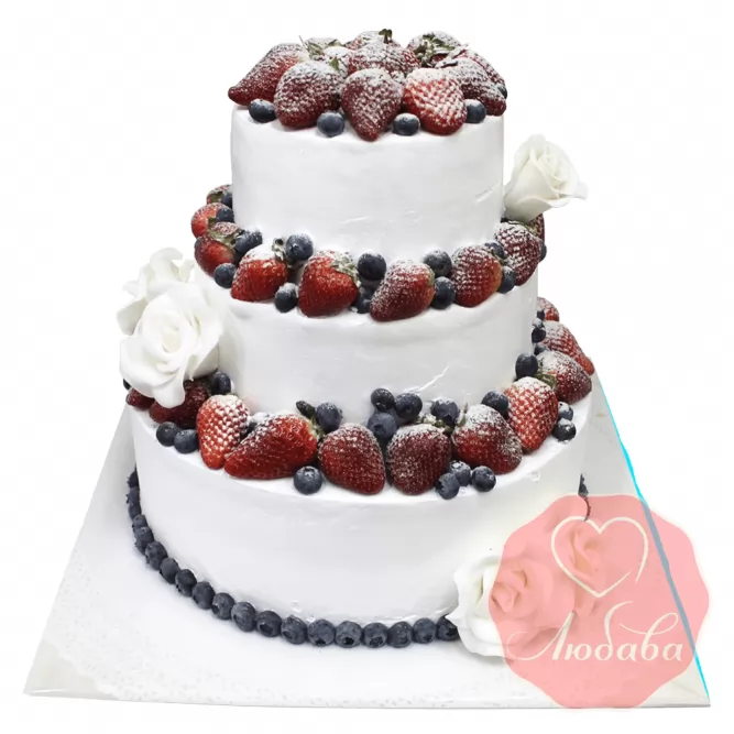Свадебный Торт с ягодами №1277
