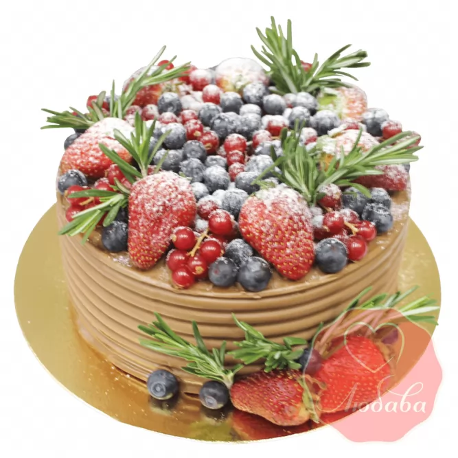 Торт с ягодами шоколадный №1294