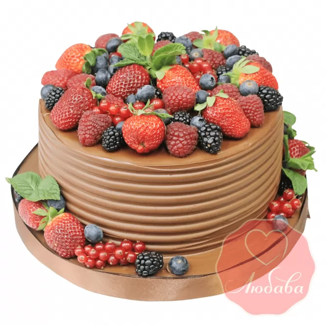 Торт с ягодами шоколадный №1299