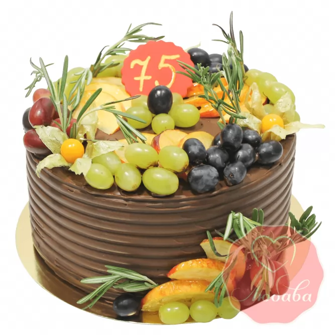 Торт с ягодами шоколадный на юбилей №1344