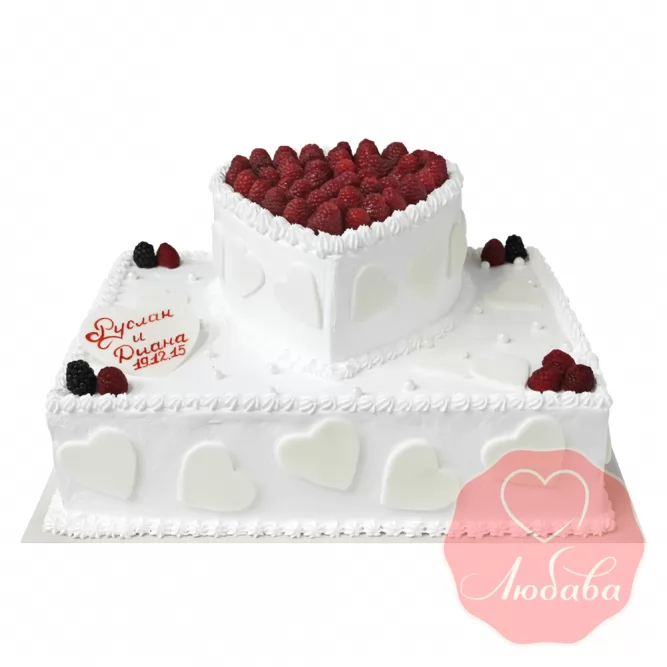 Свадебный Торт с ягодами двухъярусный №1345
