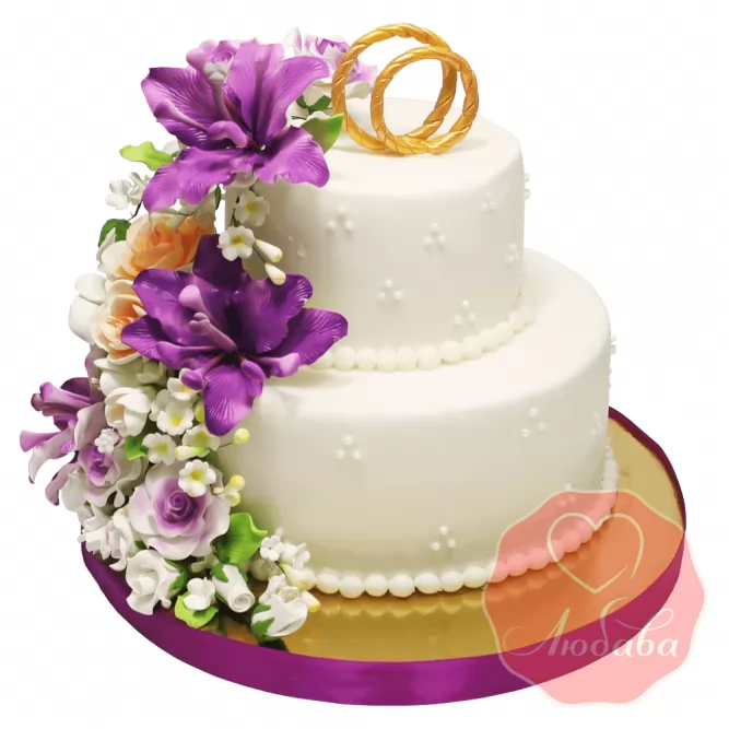 Свадебный Торт с цветами №1372
