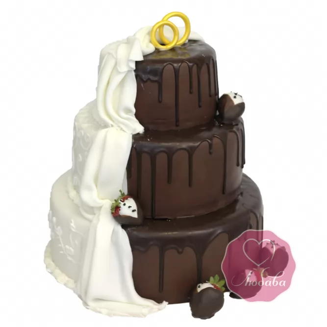 Торт свадебный шоколадный №1721