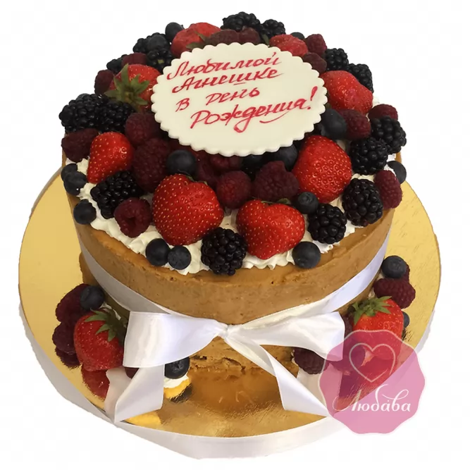 Торт ягодный на день рождения №1747