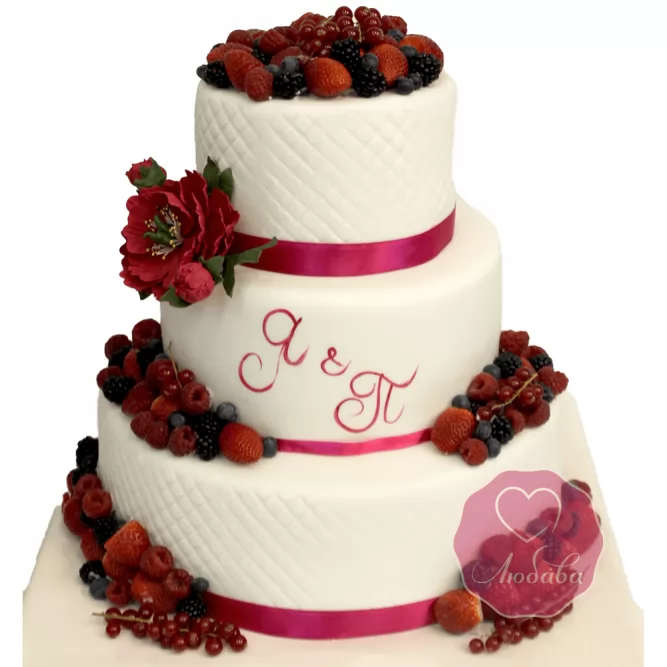 Торт свадебный с фруктами №1800