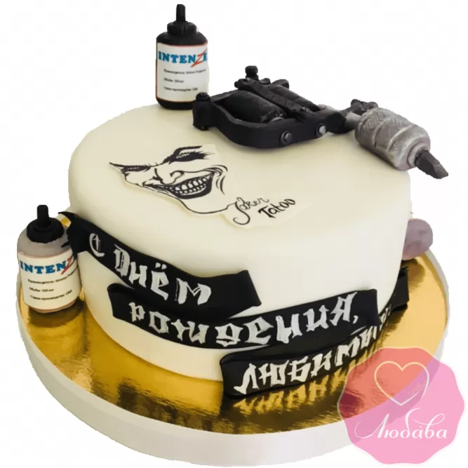 Торт на день рождения для мастера тату №1934