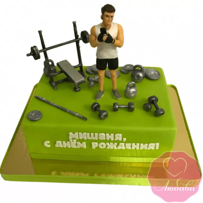 торт на день рождения для фитнес атлета №2050