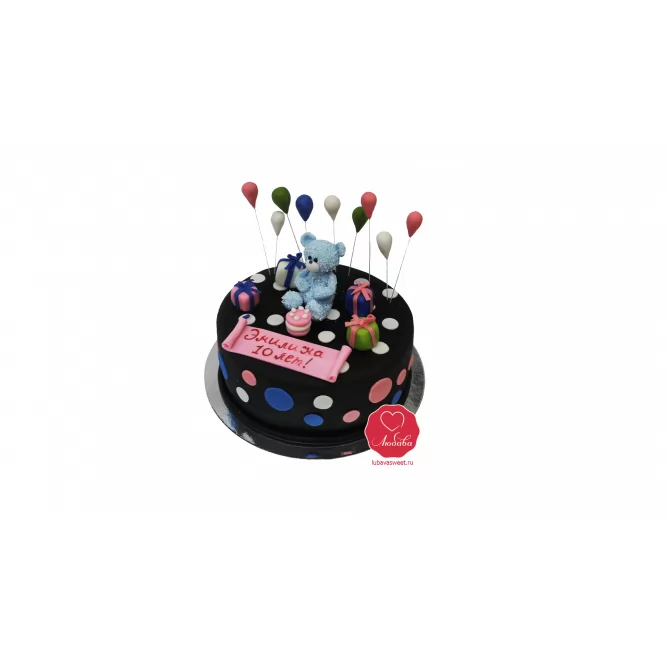 Торт Мишка с шариками №1049