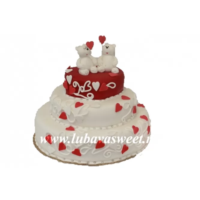 Торт праздничный влюбленные мишки №228
