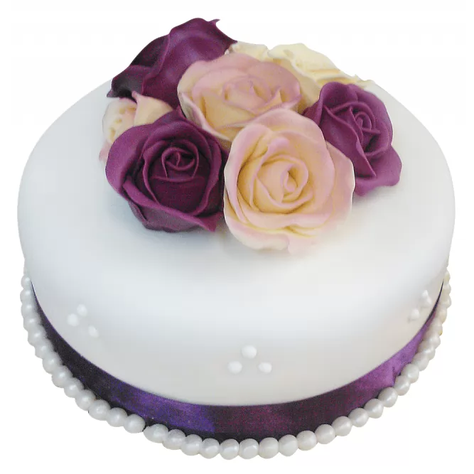 Торт С цветами фиолетовых роз №419