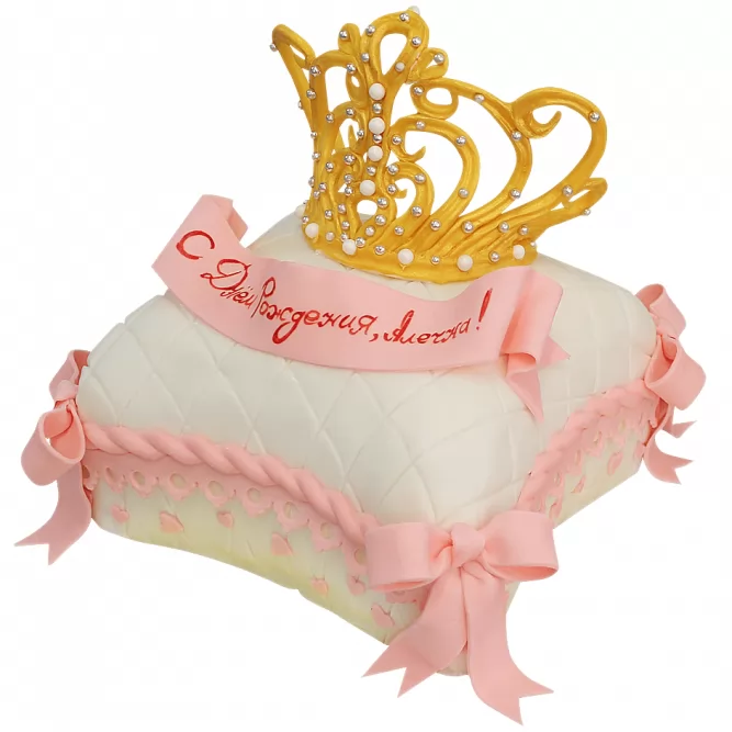 Торт Золотая корона на подушке №332