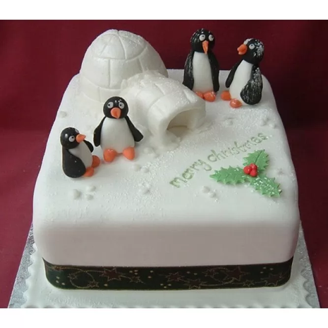Торт с пингвинами №743