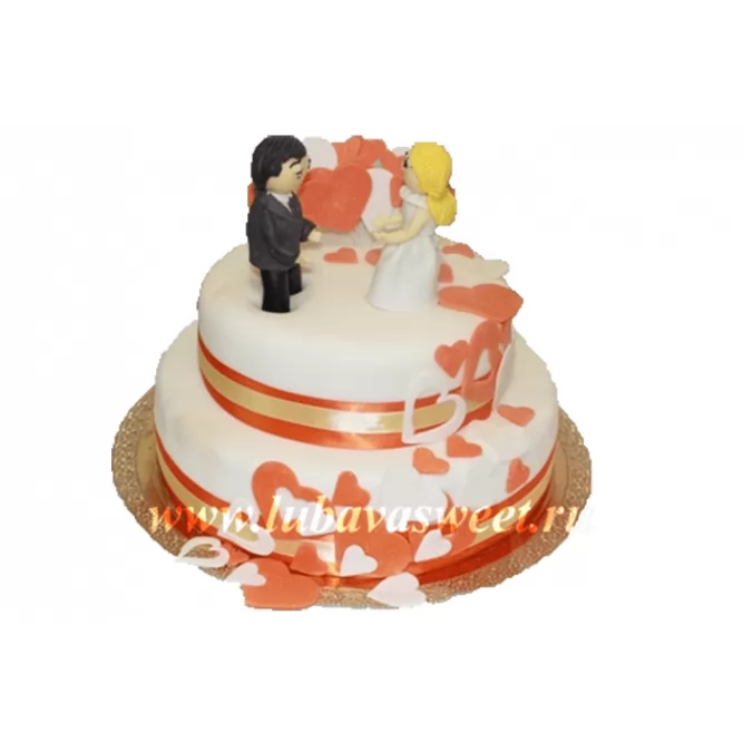 Торт свадебный влюбленная пара №245