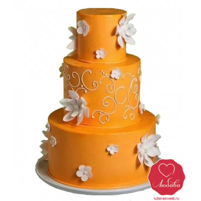 Торт свадебный оранжевый №807