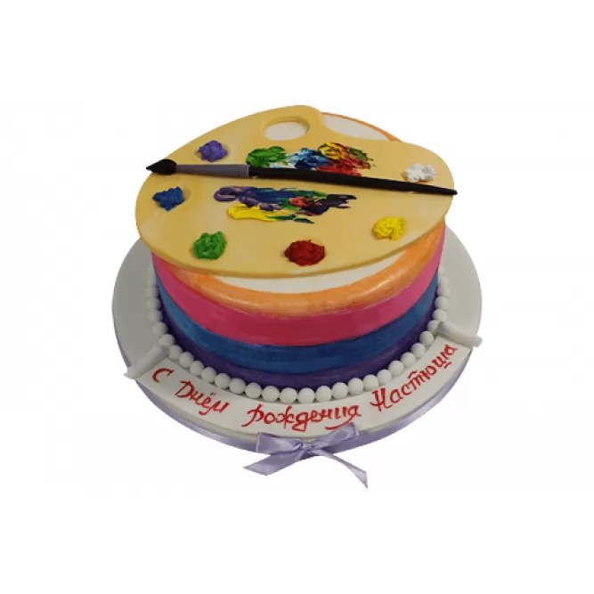Торт Палитра с красками и кистью №566
