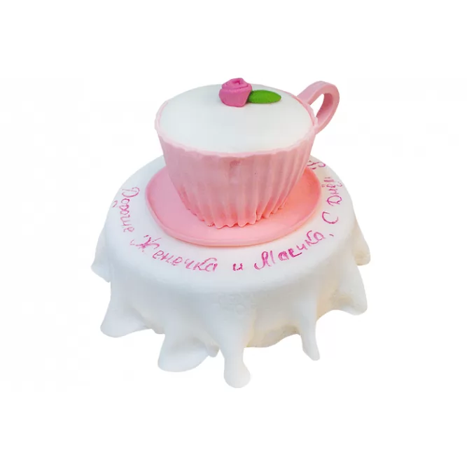 Торт Розовая чашка №390