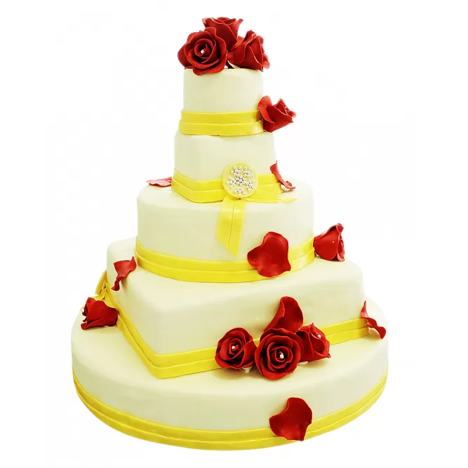 Торт свадебный Лепестки роз №352