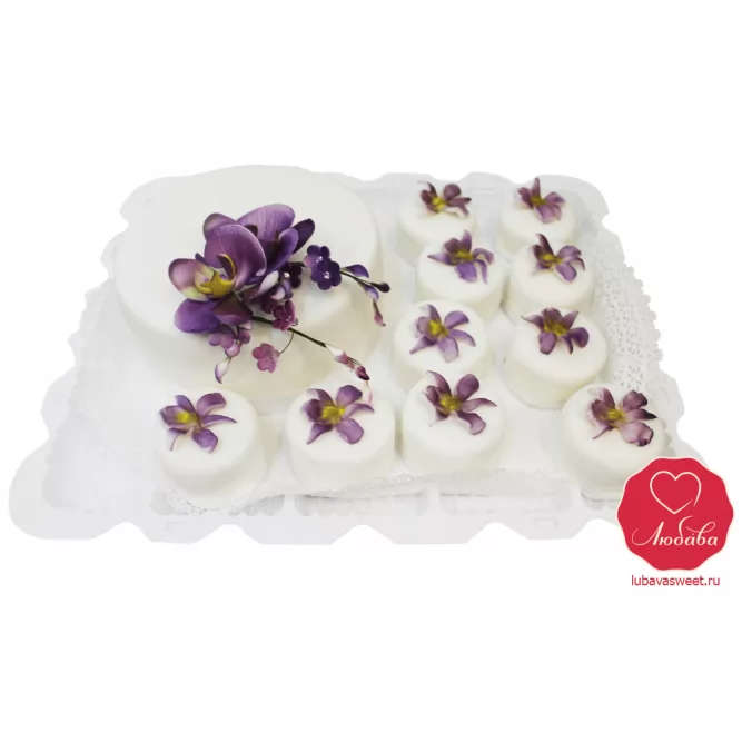 Торт свадебный капкейки с орхидеей №1093