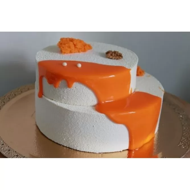 Торт Бархатный бело-оранжевый №1141
