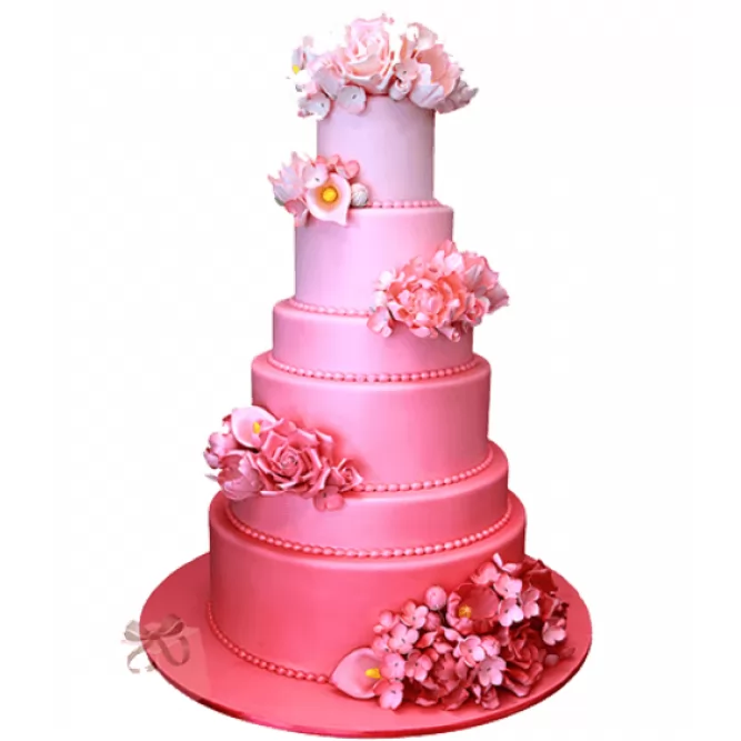 Торт свадебный Розовый №727