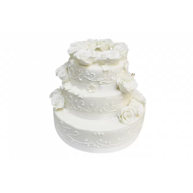 Торт свадебный Белые розы №290