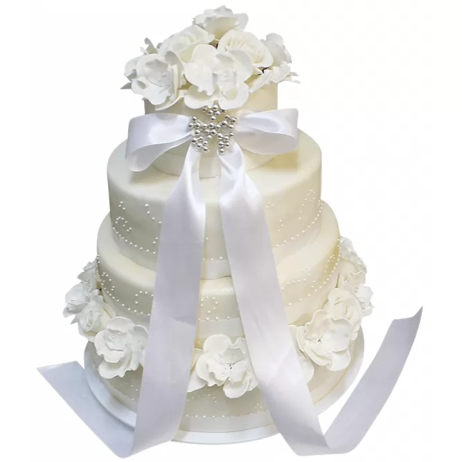 Торт свадебный белый №397