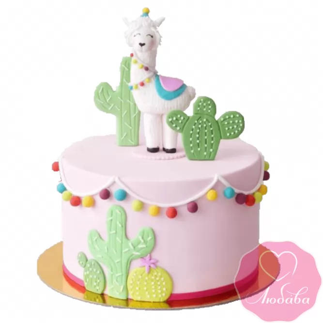 Торт на день рождения с альпакой №2290
