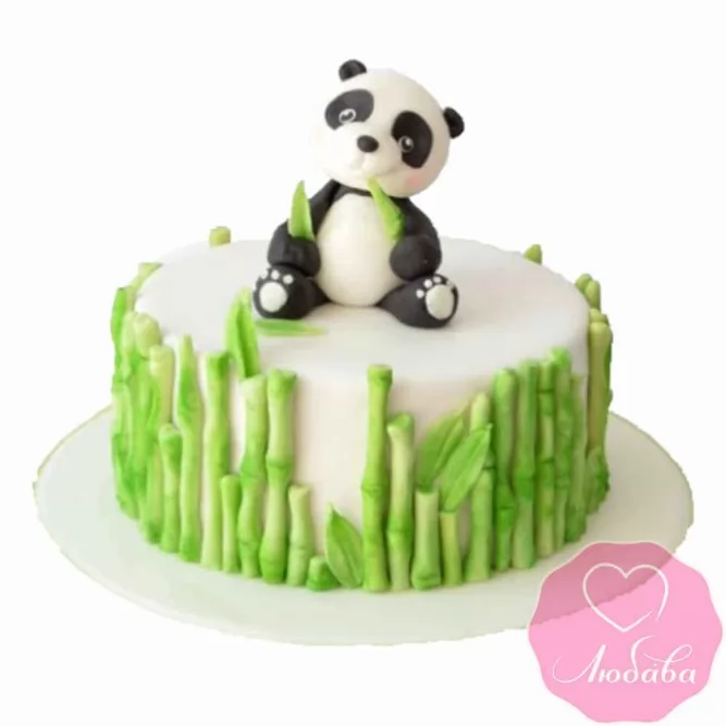 Торт детский панда с бамбуком №2391