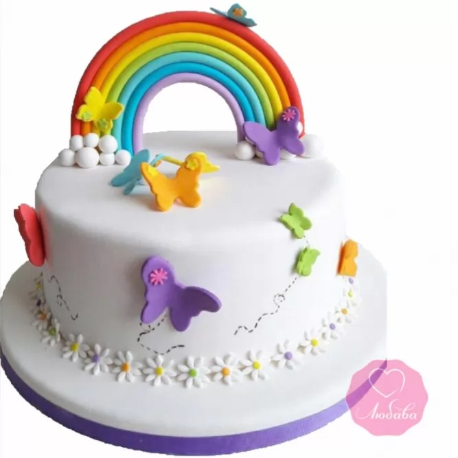 Торт детский с радугой №2664