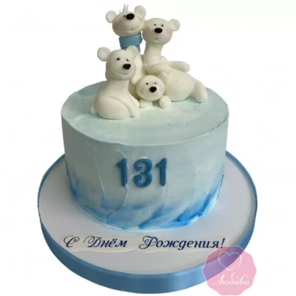 Торт с белым медведем (33 фото)