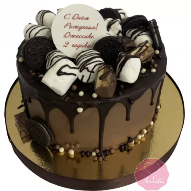 Яркий красивый торт на день рождения девочке
