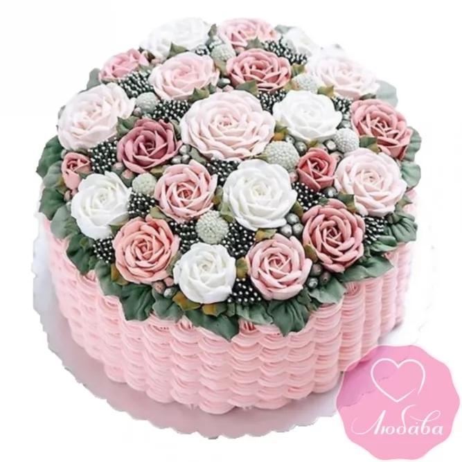 Торт корзинка с цветами - 77 фото