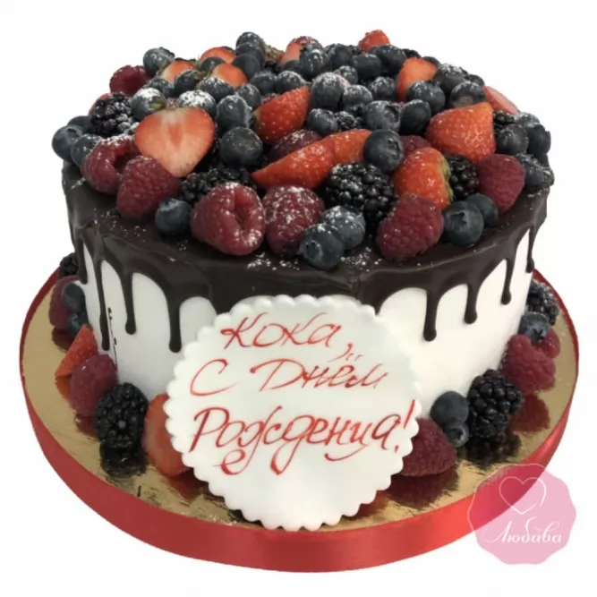 Торт постный с ягодами и шоколадом №2718