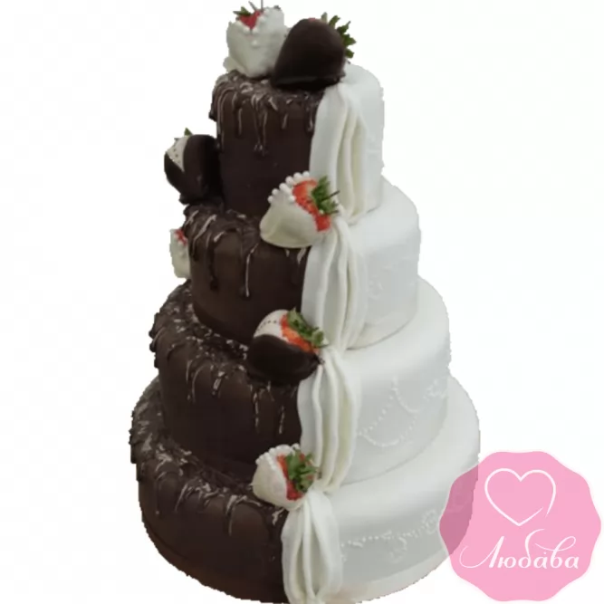 Торт свадебный шоколадный №2135