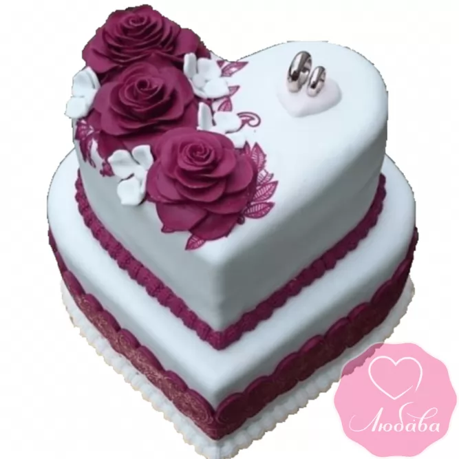 Торт свадебный сердце №2140