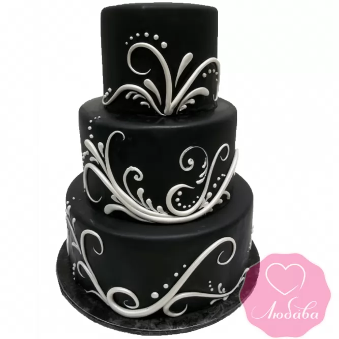 Торт свадебный черный №2160