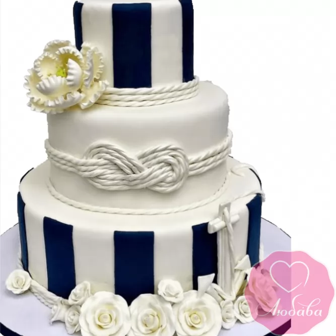 Торт свадебный морской №2202